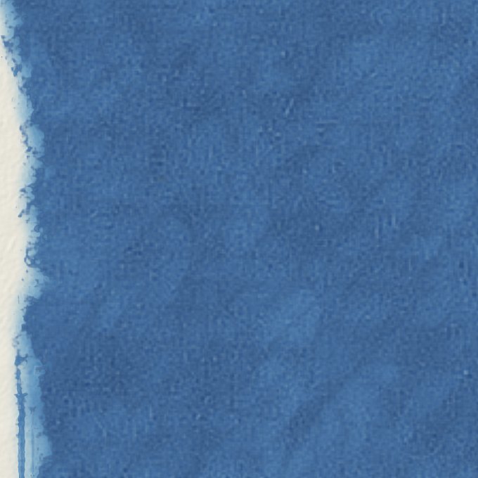 the edge of a brushed coat on kozo washi, magnified